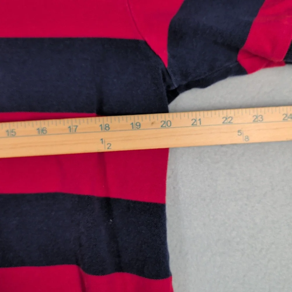 Polo Ralph Lauren Polo Shirt Mens‎ XL Red Navy Blue Striped Cotton Short Sleeve
